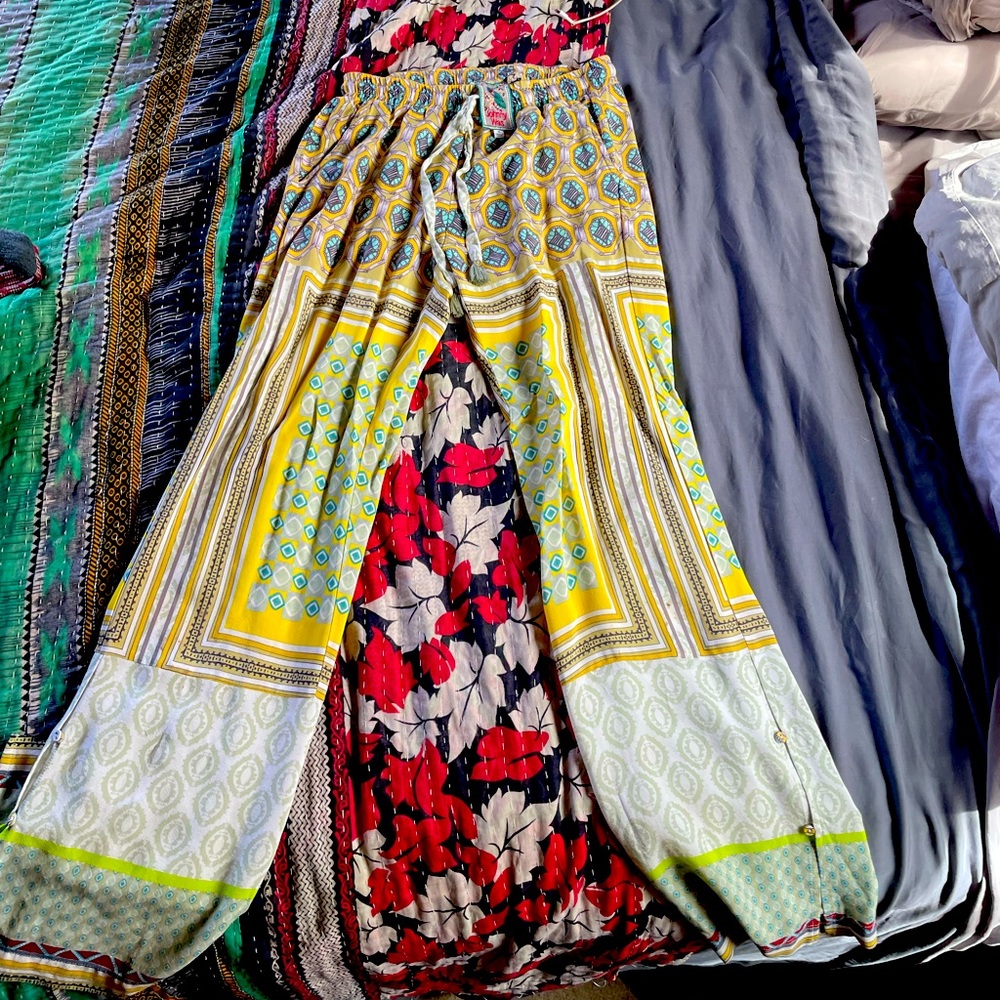 johnny was xs colorful bohemian print soft pants with gorgeous detail